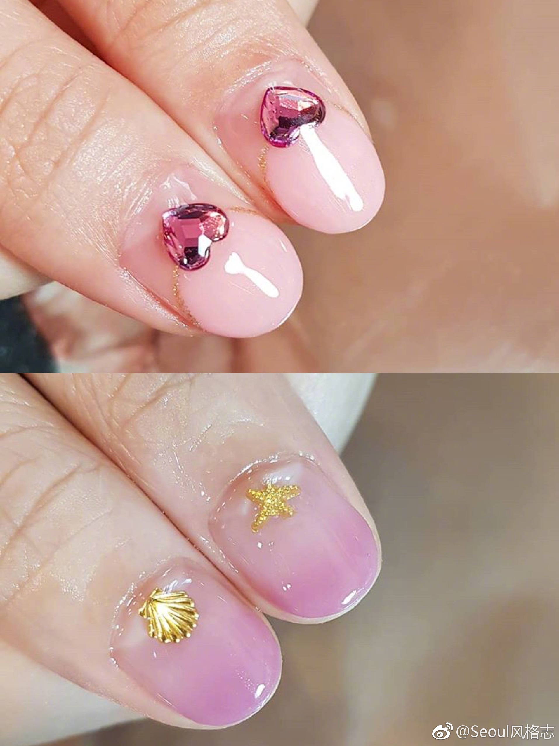 少女感满满的清新美甲,真的好温柔.