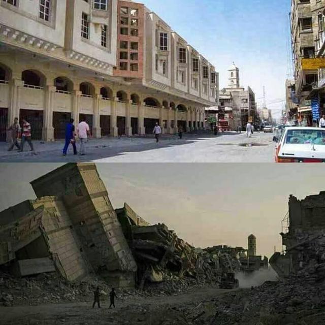 天堂与地狱伊拉克摩苏尔城战争前后对比图集繁华城市已消失