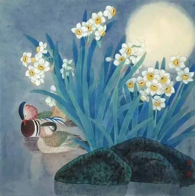 赏唯美鸳鸯国画,只羡鸳鸯不羡仙!