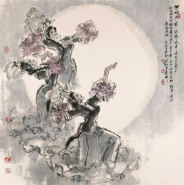 陈玉先水墨写意民族舞蹈人物:形象千娇百媚,个性鲜明生动!