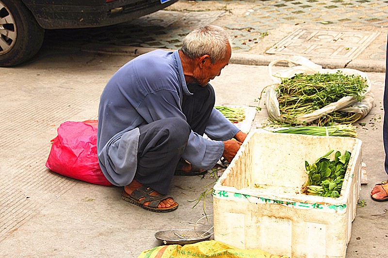 七旬驼背老农进城卖菜,最担心一件事,这份辛酸你能体会吗?_新浪看点