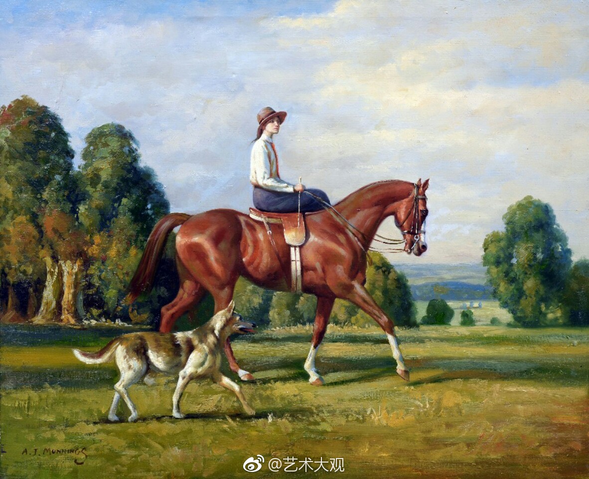 骑马的优雅女子弗雷德芒宁斯18781959油画作品