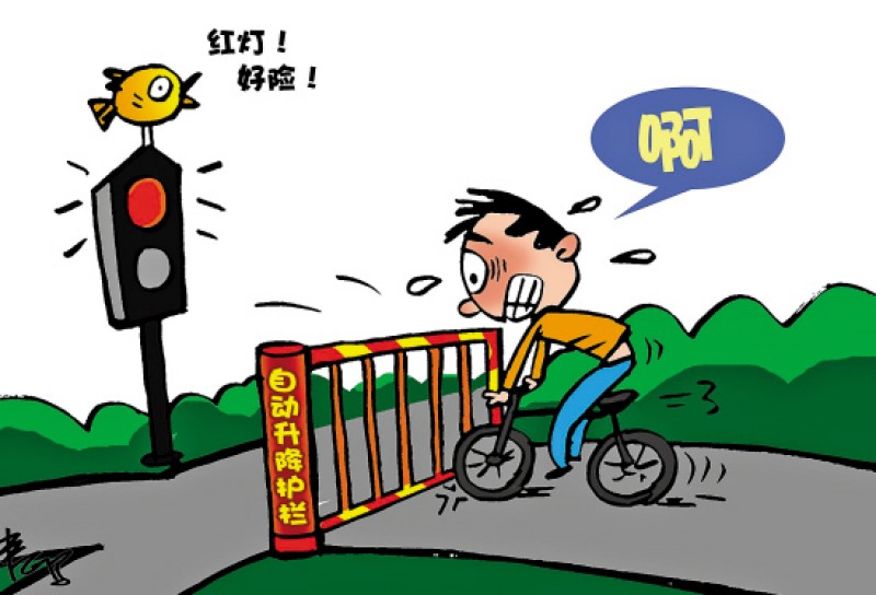 湖北整治闯红灯新招:行人街头闯红灯遭水喷