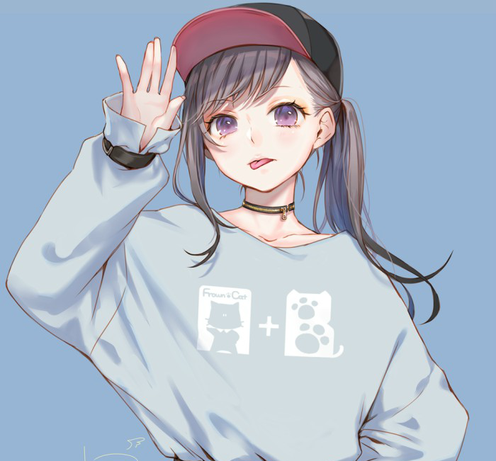 超帅气二次元卡通女头有些歌太触景伤情却还是舍不得暂停