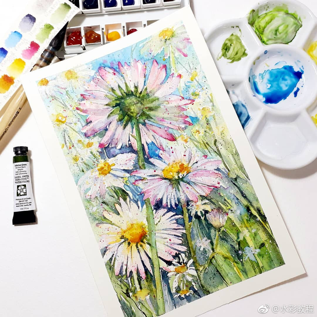 水彩花卉作品欣赏 by ins: pocolocostudios