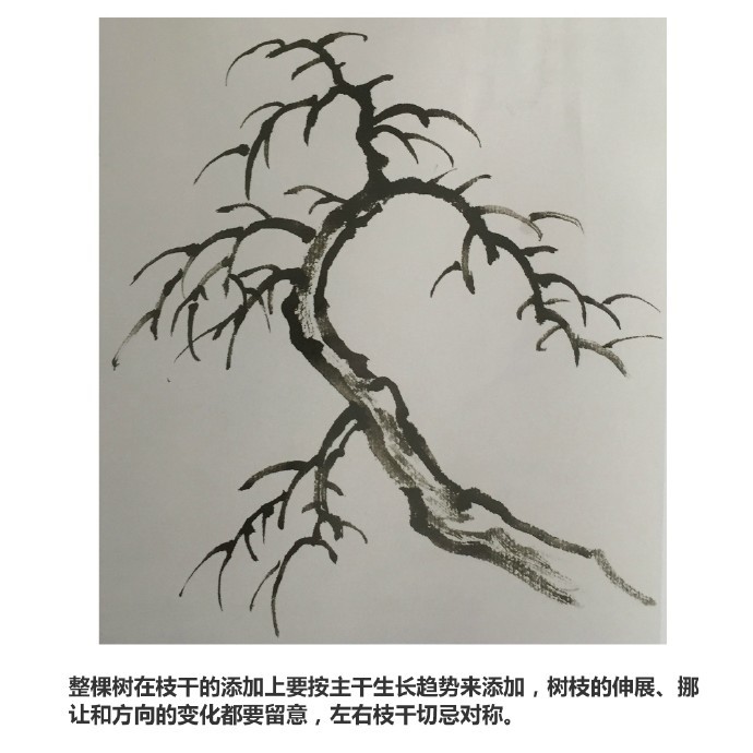 国画树法，蟹爪枝的画法。@微博国画|国画|画法_新浪新闻