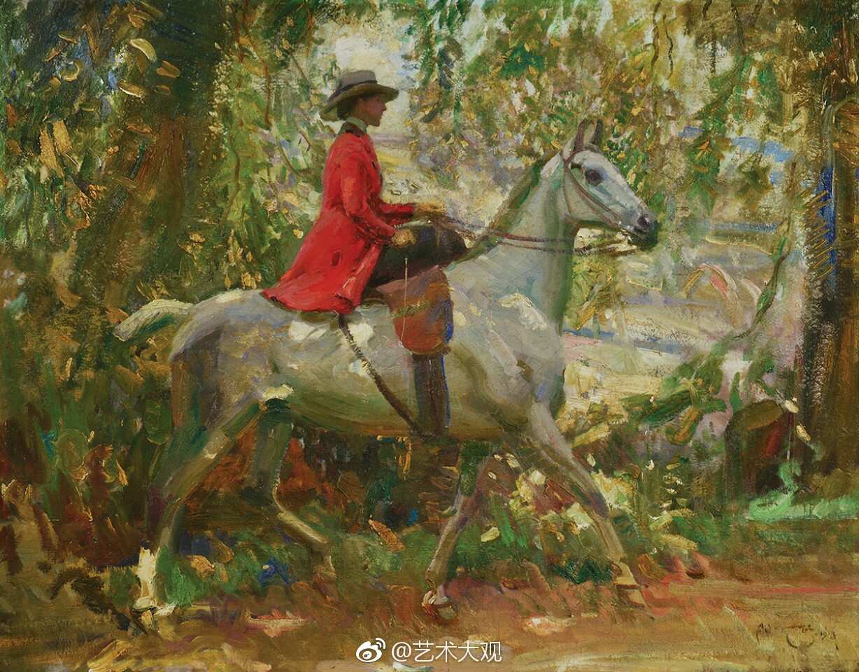 骑马的优雅女子弗雷德芒宁斯18781959油画作品