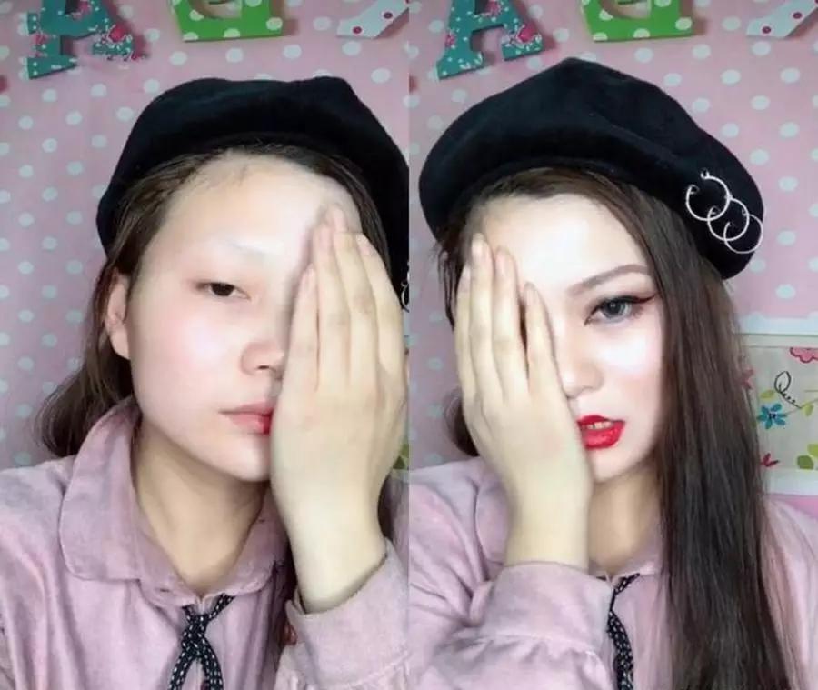 丑女化妆逆袭追男神,网友:最后一个怕是用了10瓶bb霜,我要去洗眼