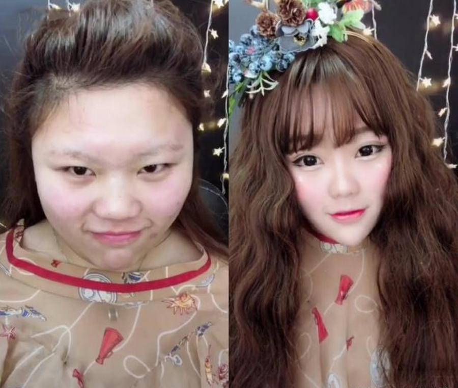 丑女化妆逆袭追男神,网友:最后一个怕是用了10瓶bb霜,我要去洗眼