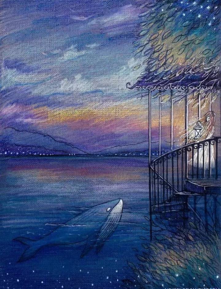 暖心治愈彩铅画来自艺术家lenagnedkova微博艺术