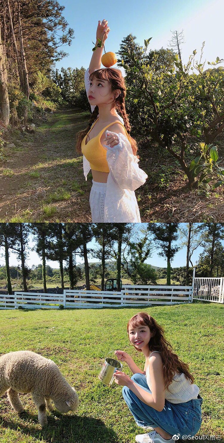 stylenanda当家模特孔秀雅甜美可爱的小姐姐穿衣风格也清新少女