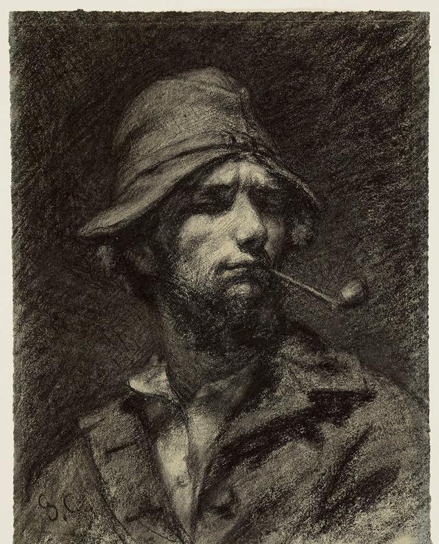 现实主义的库尔贝大师素描手稿