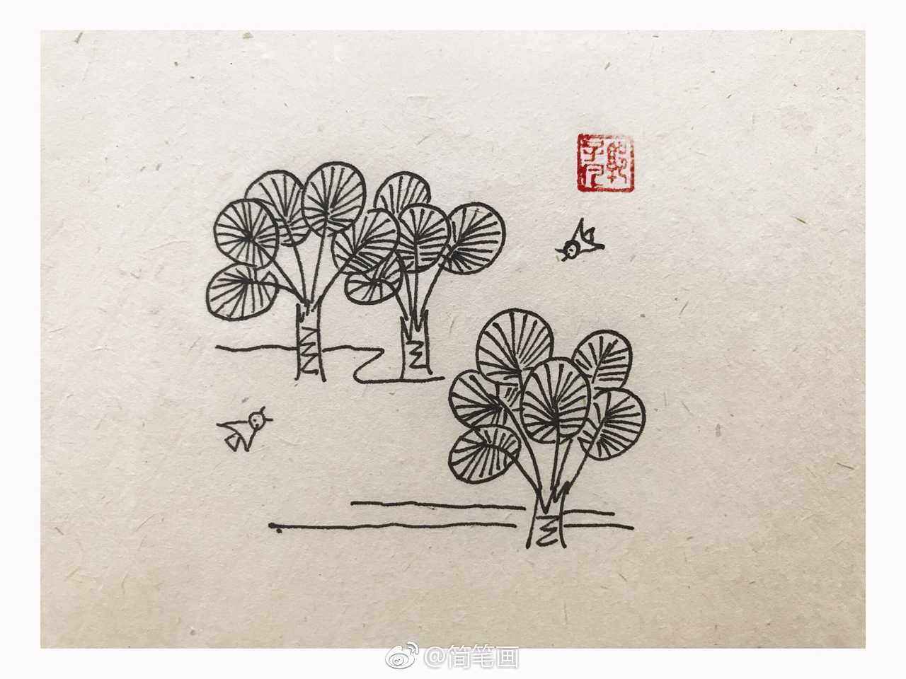 寥寥几笔颇具意境的风景简笔画投稿
