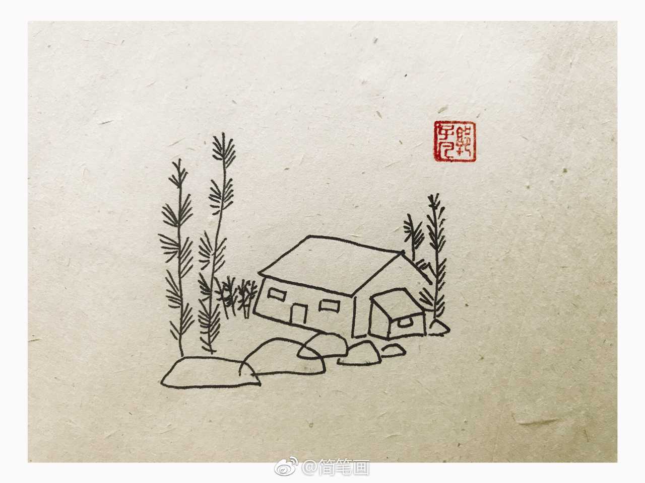 寥寥几笔颇具意境的风景简笔画投稿