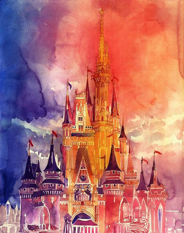 迪士尼唯美人物水彩画 渲染华丽的动画艺术