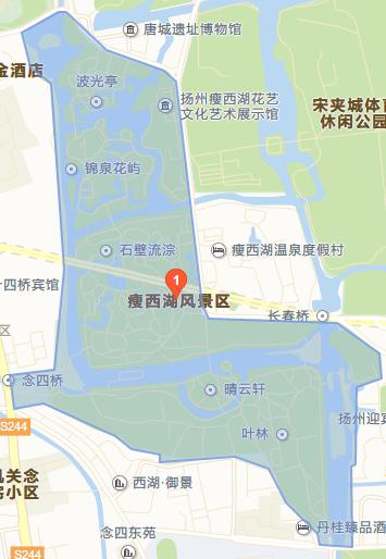 《扬州鼓吹词序》: "城北一水通平山堂,名瘦西湖