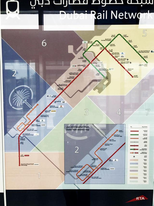 迪拜中英文地铁线路图图片