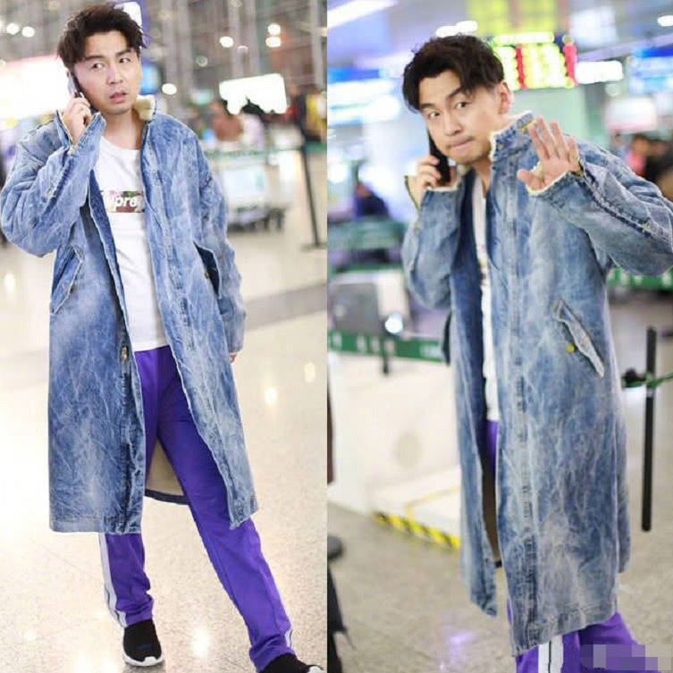 雷佳音真会玩,彩色直筒袜配拖鞋现身机场,网友:你是认真的吗?