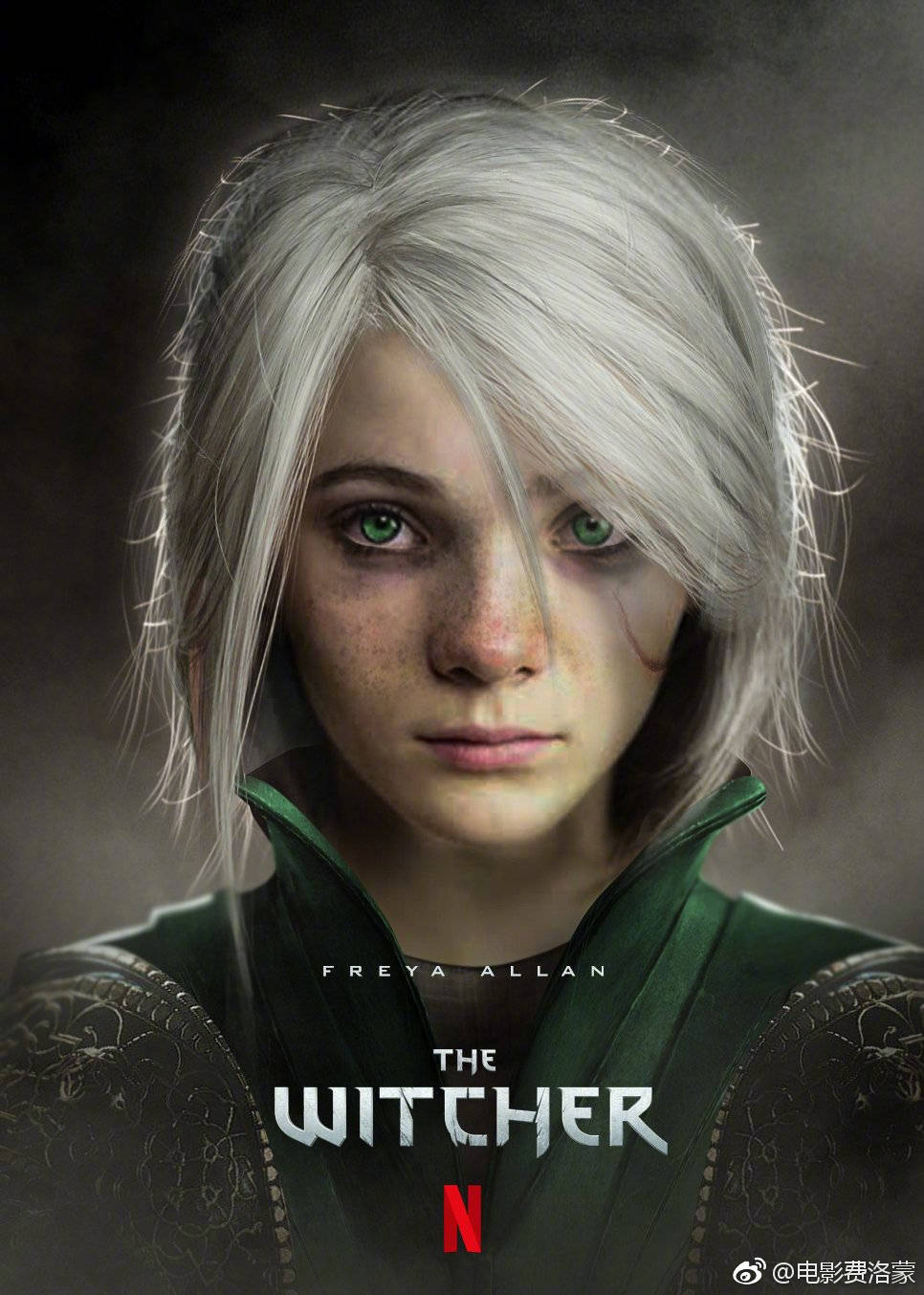 扮演的猎魔人利维亚的杰洛特,freya allan扮演的希瑞菈公主以及anya
