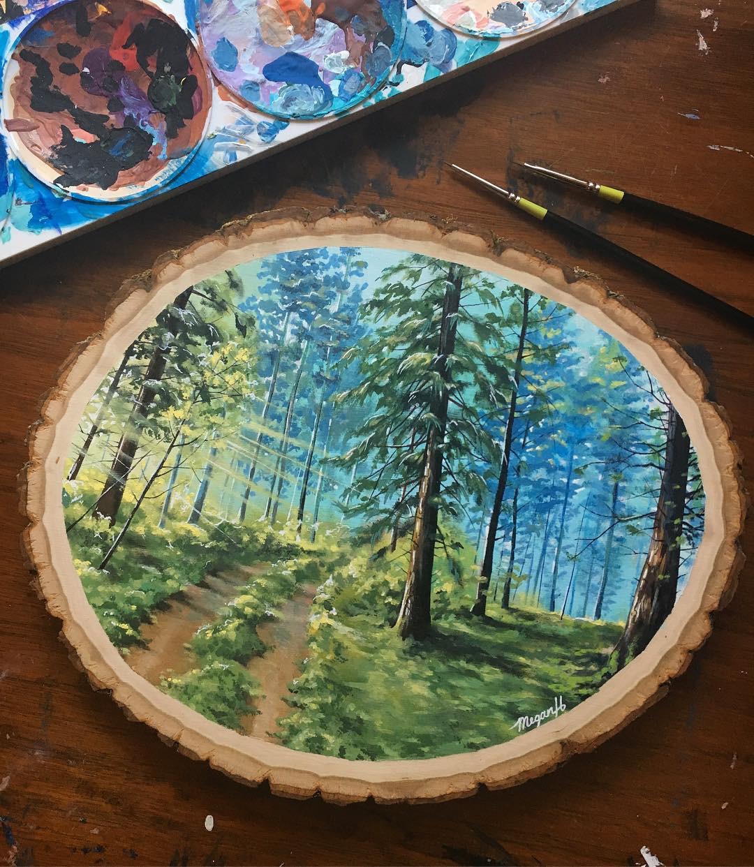 木头上的彩绘 | 艺术家megan hollandsworth