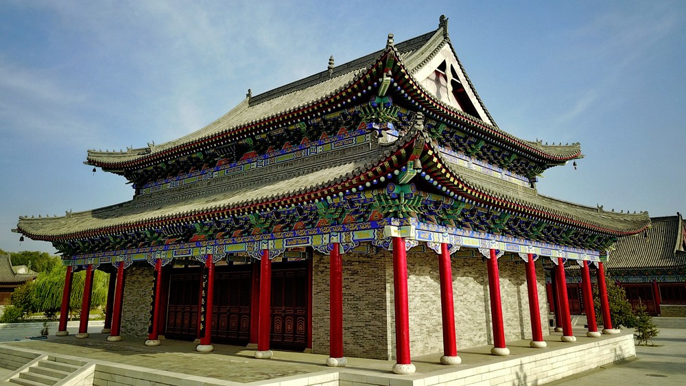 飞拍广宁寺一个字大铃随风动声飞扬画栋雕梁佛院深