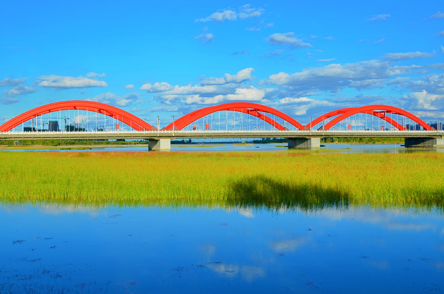 通辽市辽河公园彩虹桥,美丽纯净,原创摄影