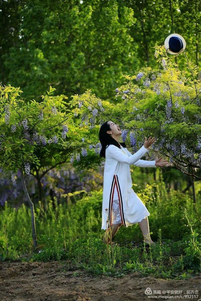 人像摄影紫藤花开的日子