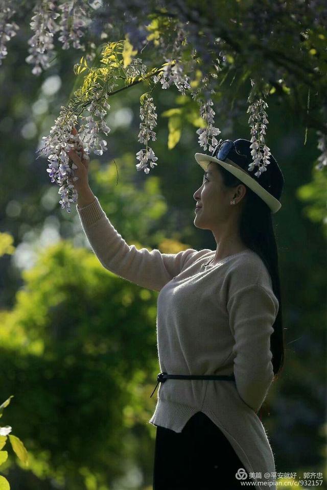 人像摄影紫藤花开的日子