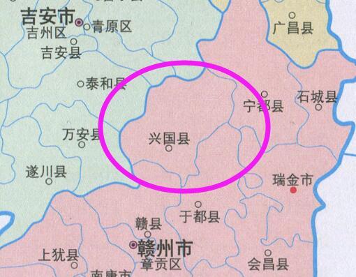 赣州市北部,东邻宁都县,东南连于都县,南接赣县区,西靠万安县,泰和县