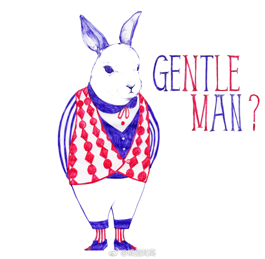 来自东京的台湾插画家chiyun yeh标志性的红蓝双色圆珠笔插画风格