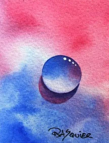 「绘画教程」教你用水彩画个晶莹剔透的小水滴,还挺逼真的哦