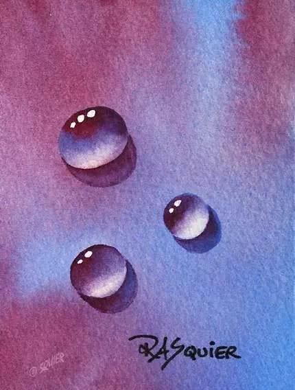 「绘画教程」教你用水彩画个晶莹剔透的小水滴,还挺逼真的哦