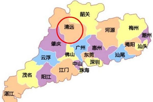 广东清远地图位置图片