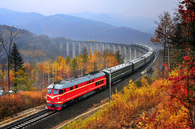 如果你在秋天坐上了一趟开往长白山的绿皮火车