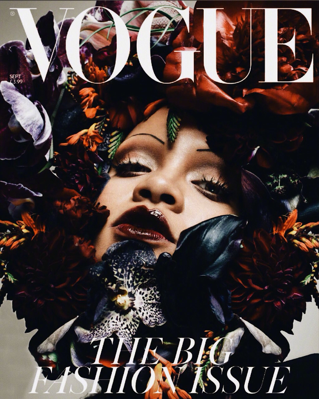 蕾哈娜身穿prada普拉达登上vogue英国版2018年9月号封面