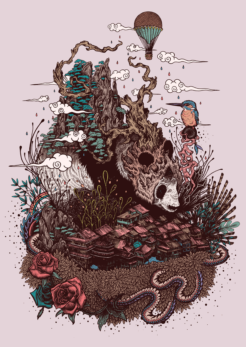 landofthesleepinggiant手绘插画