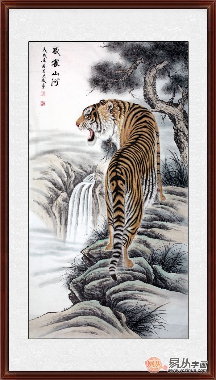 正对门玄关挂什么画好 国画上山虎传统又时尚