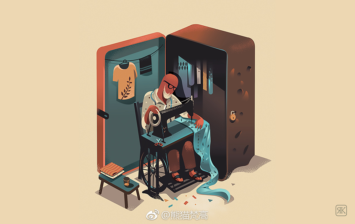 作者ranganath krishnamani试图通过这个系列的插图作品表达出在全球