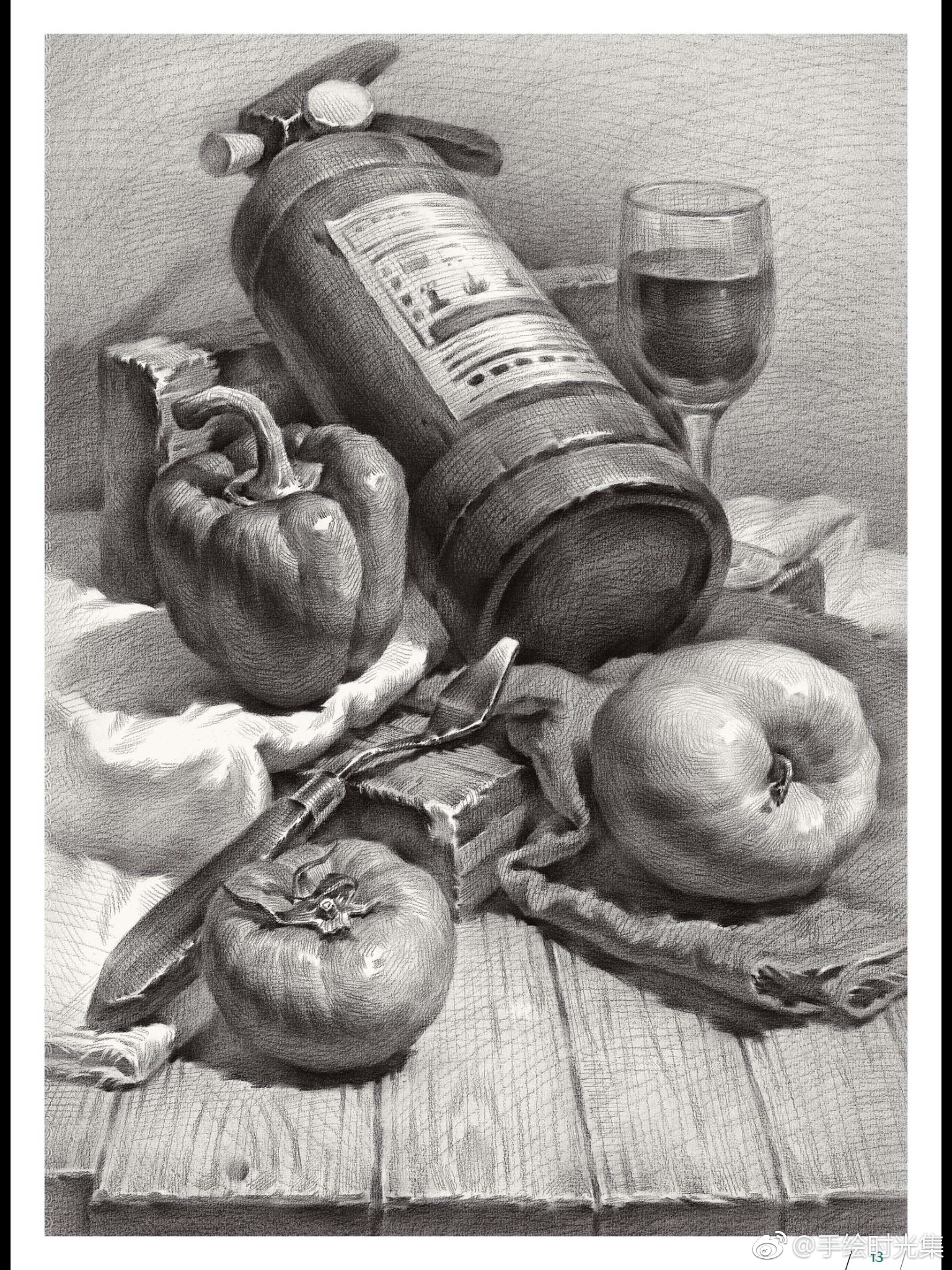 一组素描材料炭笔投稿精质教学朱启鹏