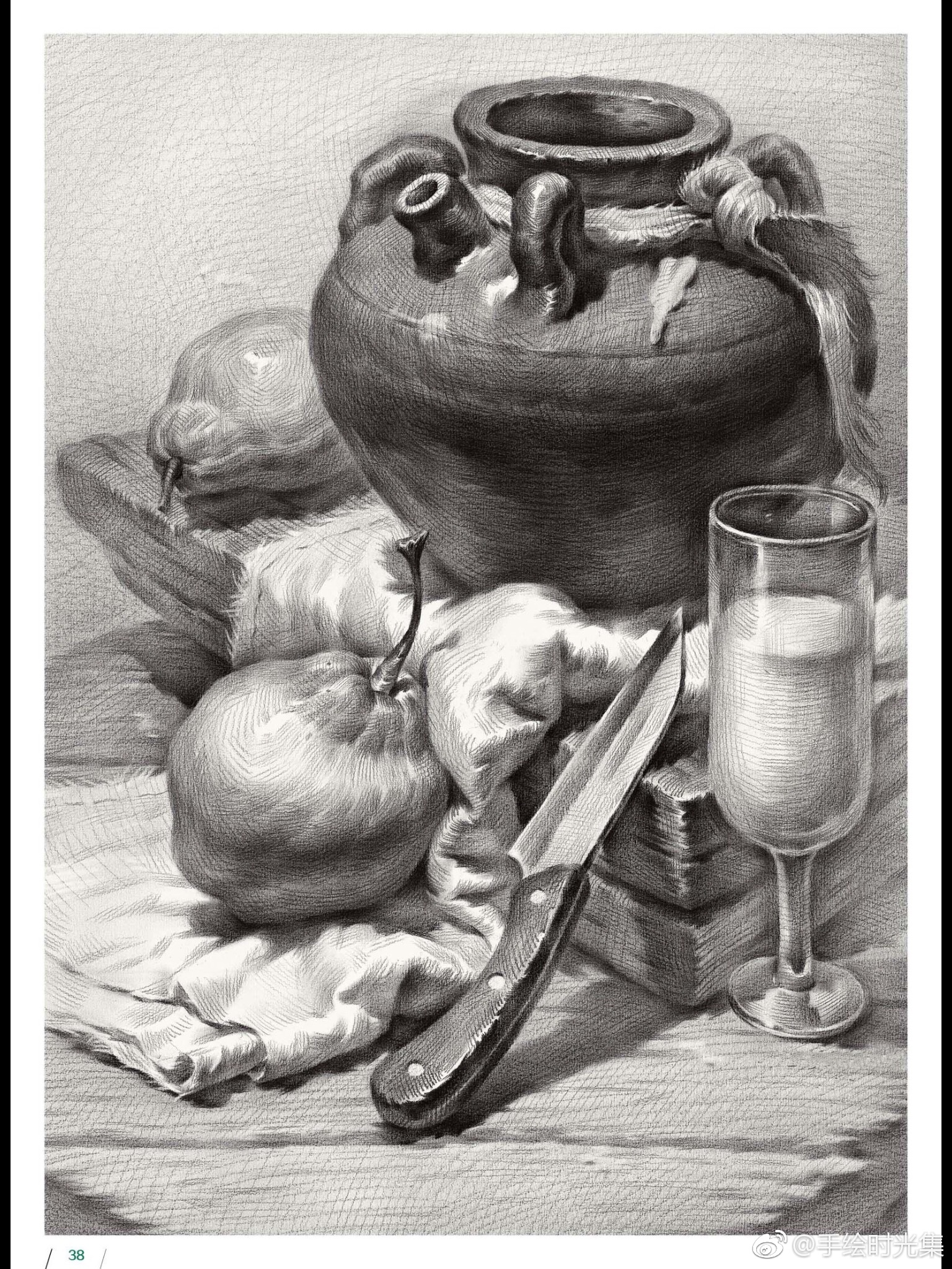 一组素描材料炭笔投稿精质教学朱启鹏