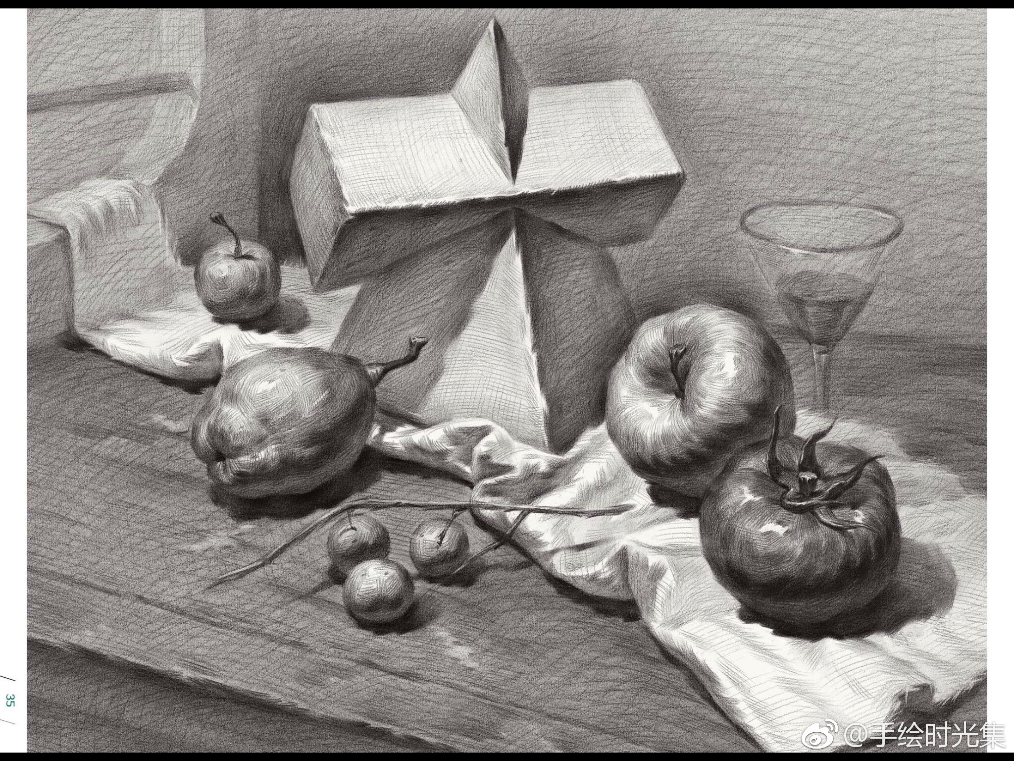 一组素描材料炭笔投稿精质教学朱启鹏