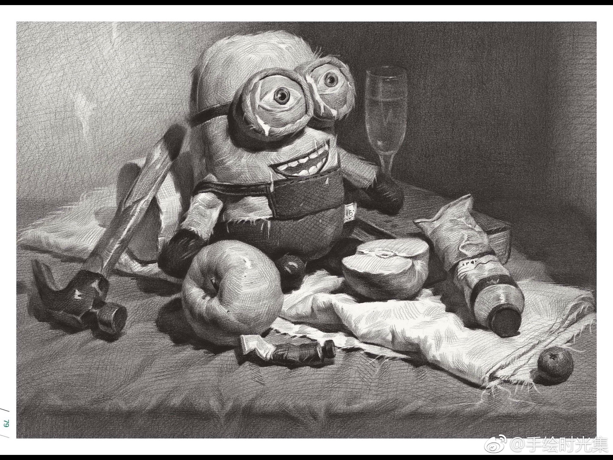 一组素描材料炭笔投稿精质教学朱启鹏