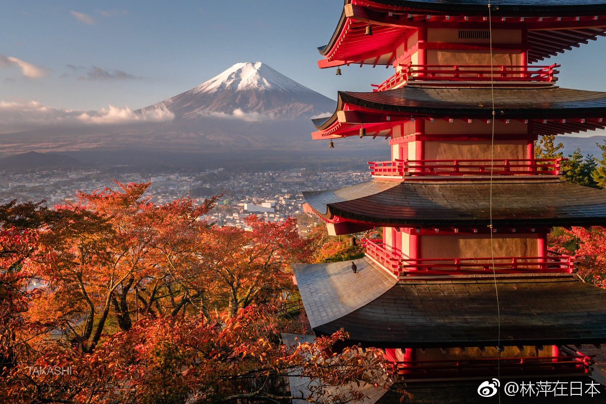 红叶季的富士山.(twi:takashi_lf)