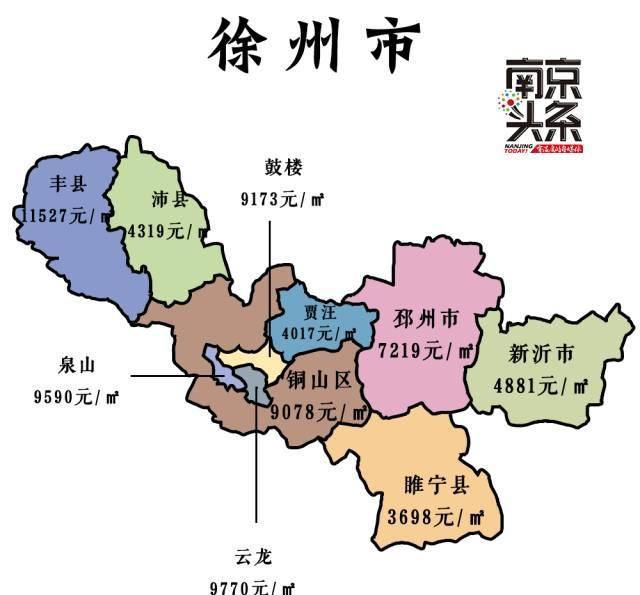 徐州六县分布图的地图图片