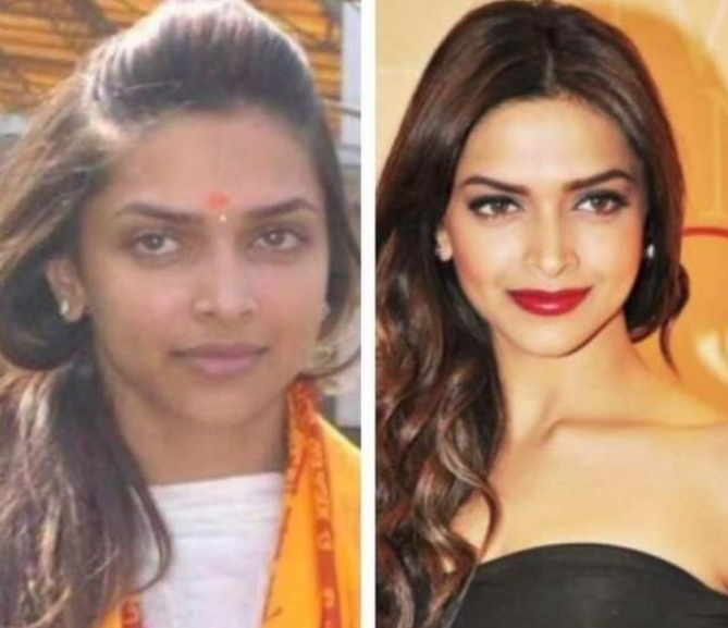 摄影师记录了印度女星化妆前后的对比照,看完确实不可思议