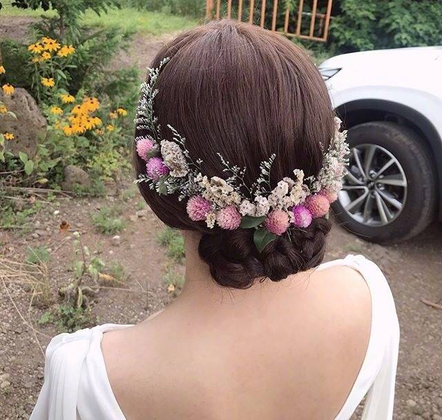 简单清新的花朵编发 真的太仙太美了吧