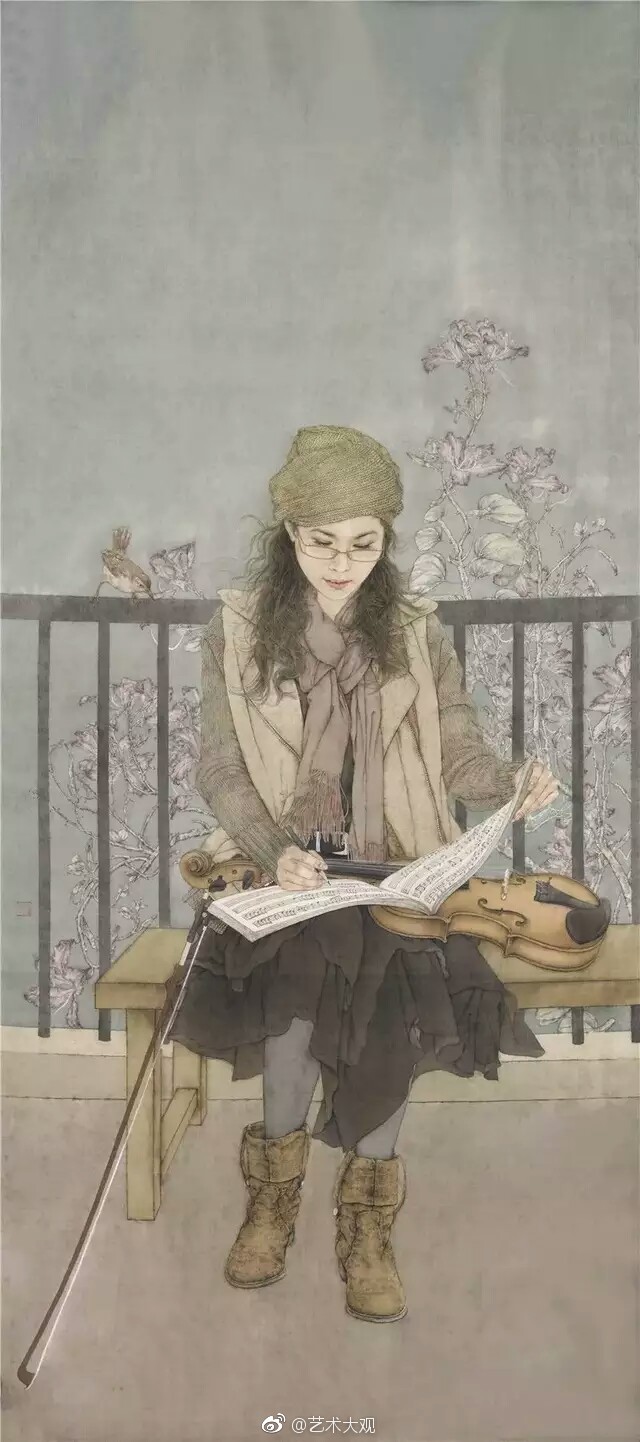 罗晶晶现代工笔人物画罗晶晶广西合浦人