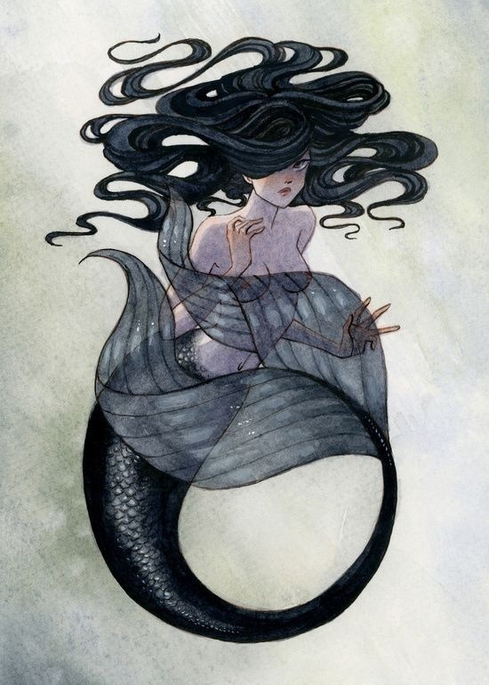 renee nault 水彩插画美人鱼