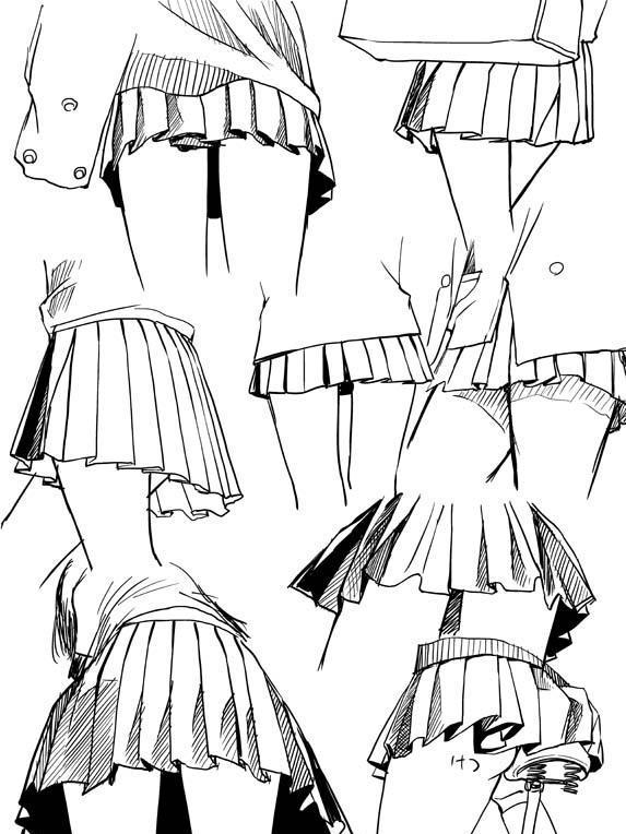 再也不怕画短裙了,这么多动漫少女裙子