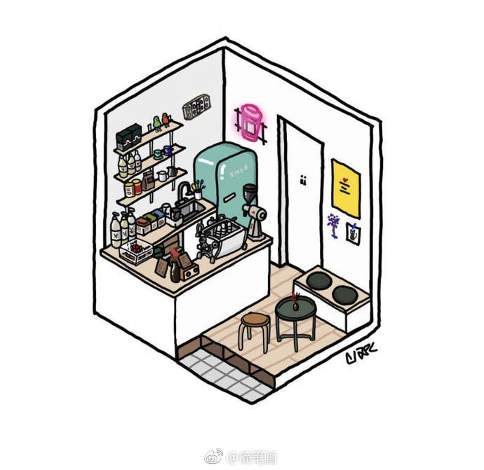 一组小公寓手绘图你喜欢哪一间
